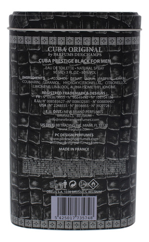 Perfume Cuba Prestige Black Edt Spray Para Homens 90ml - Imagem 5