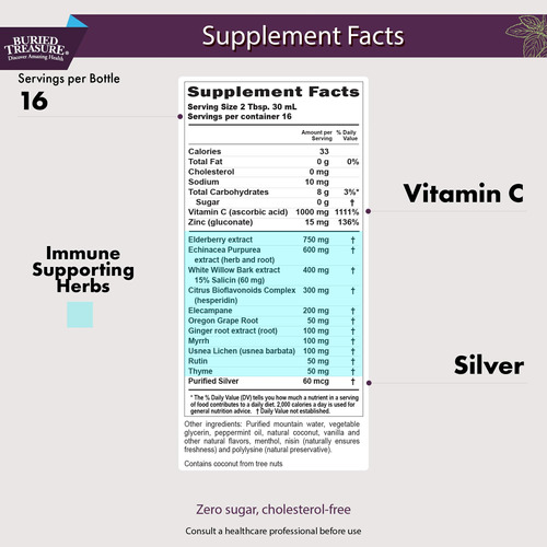 Suplemento Buried Treasure Acf Advanced Immune Response 473m - Imagem 2