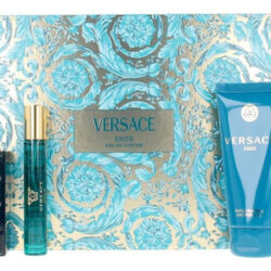 Perfume Versace Eros Para Homens, Conjunto De Presente 100ml, 4 Peças