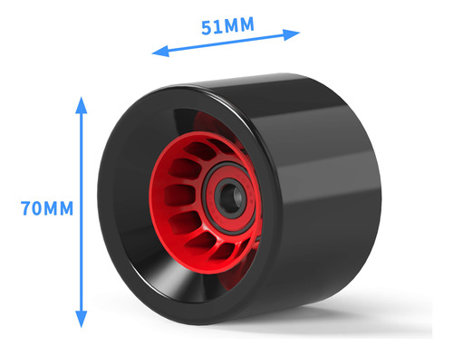 Rodas De Skate Axdt 70mm 80a W/t Tool E Abec-9 Bearings - Imagem 3