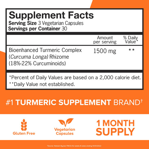 Suplemento Qunol Curcuma Curcumina 1500mg 90 Cápsulas Vegeta - Imagem 3