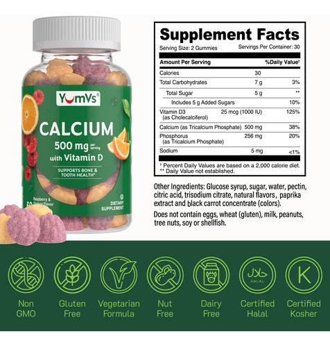 Suplemento: Yumvs Calcium Gums + Vitamina D3 (60 Unidades) - Imagem 4