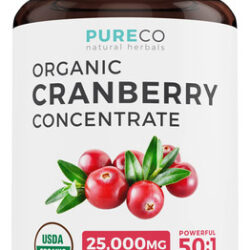 Suplemento Pure Co Organic Cranberry Comprimidos 25.000 Mg 6