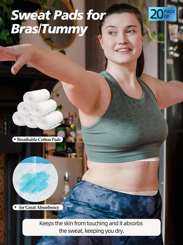 Abdominicais Wibond Sweat Rash Sweat Rash Sweat Pads, 20 Peç - Imagem 4