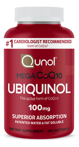 Suplemento Qunol Mega Ubiquinol Coq10 100 Mg 100 Cápsulas Ge