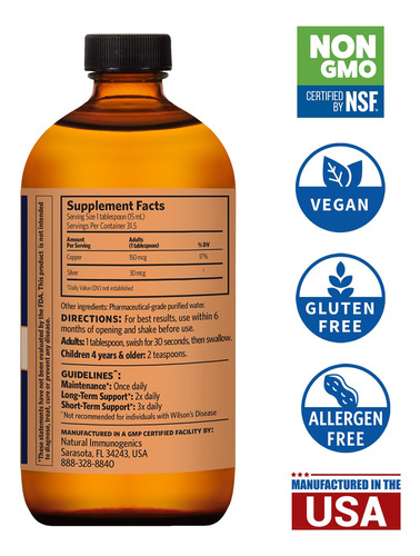 Suplemento Sovereign Copper Bioactive Copper Hydrosol 480ml - Imagem 4