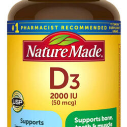 Suplemento Natural De Vitamina D3 2000iu, Cápsulas Gelatinos