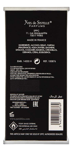 Perfume Yves De Sistelle Thallium Black Edt 100ml Para Homen - Imagem 2