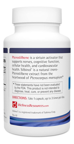 Suplemento Wellness Resources Pterostilbene 100mg 60 Cápsula - Imagem 3