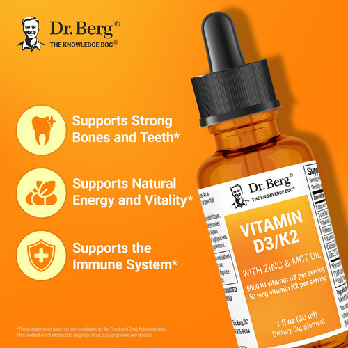 Suplemento De Vitamina D3 K2 Do Dr. Berg Com Óleo De Zinco E - Imagem 3