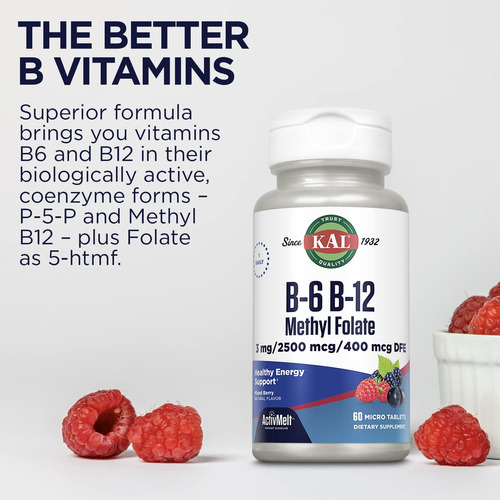 Suplemento De Vitamina B Kal Activmelt B-6 B-12 Metil Folato - Imagem 6