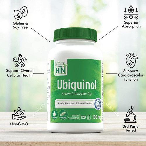 Suplemento Health Thru Nutrition Ubiquinol 100mg Coq-10 120 - Imagem 3