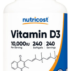 Suplemento Nutricost Vitamina D3 10.000 Ui 240 Cápsulas Gela