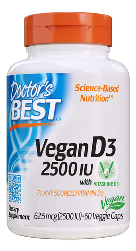 Suplemento Doctor's Best Vitamina D3 2500iu 60 Comprimidos