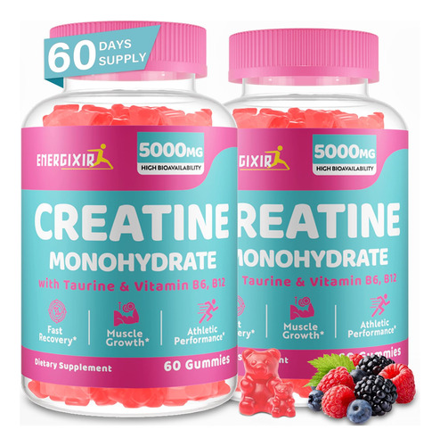Gomas De Creatina Monohidratada Energixir 5000 Mg Com Taurin