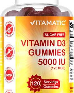 Gomas De Vitamina D3 Vitamatic 5000 Ui Sem Açúcar 120 Porçõe