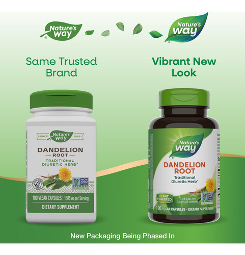 Suplemento Nature"s Way Dandelion Root 100 Cápsulas - Imagem 2
