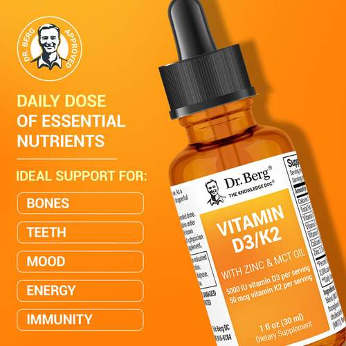Suplemento De Vitamina D3 K2 Do Dr. Berg Com Óleo De Zinco E - Imagem 2