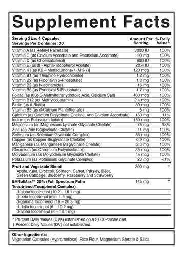 Multivitamínico Divine Health Enhanced 120 Cápsulas Vegetais - Imagem 4