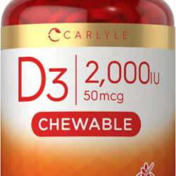 Suplemento Carlyle De Vitamina D3 Mastigável 2000 Ui (50mcg)