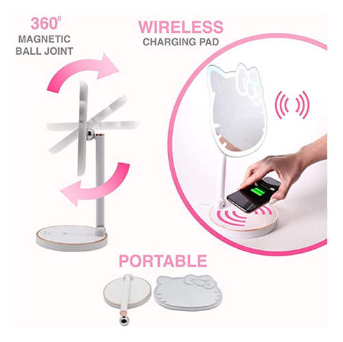Espelho De Maquiagem Impressions Vanity Hello Kitty Led Reca - Imagem 3