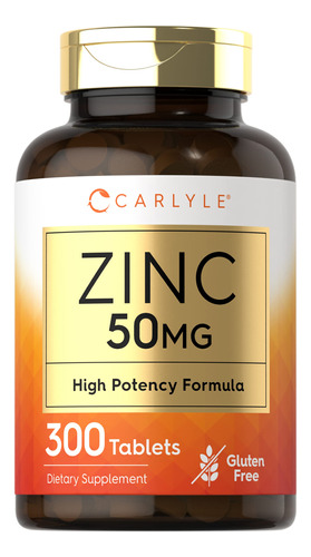 Suplemento Carlyle Zinc 50 Mg De Gluconato De Zinco 300 Comp