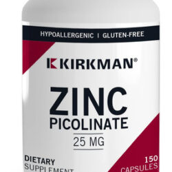 Suplemento Kirkman, Picolinato De Zinco, 25 Mg, 150 Cápsulas