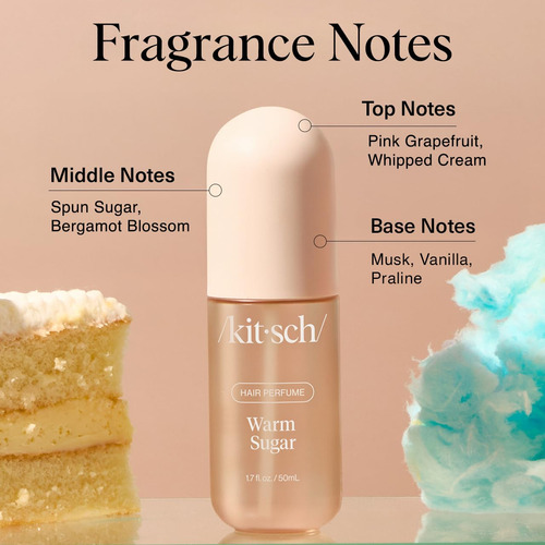 Perfume De Cabelo Kitsch Warm Sugar Clean Desodorizante 50ml Para Mulheres - Imagem 7