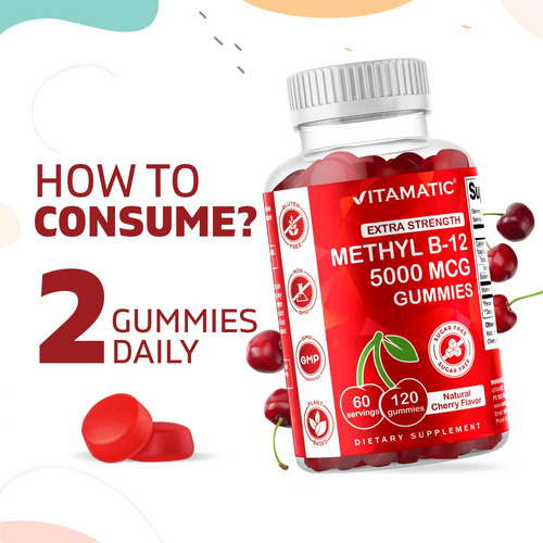 Suplemento Vitamínico De Vitamina B12:5.000 Mcg, Gomas, 120 - Imagem 4