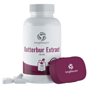 Suplemento Longlifenutri Butterbur Extract 100mg 180 Cápsula