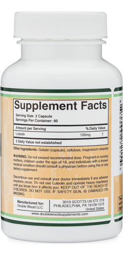 Suplemento: Suplementos Duplos De Madeira, Luteolina, 100 Mg - Imagem 2
