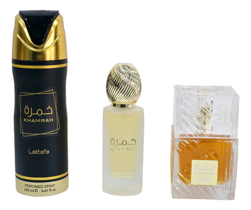 Conjunto De Presentes Perfume Lattafa Khamrah, 3 Peças De De
