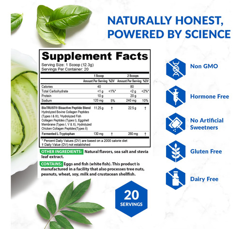 Colágeno Em Pó Biotrust Ageless Multi 5 Tipos De Proteína De - Imagem 6