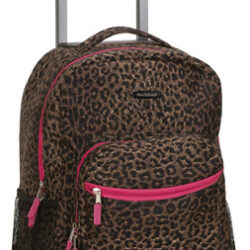 Mochila Com Rodinhas Rockland Pink Leopard De 17 Polegadas C
