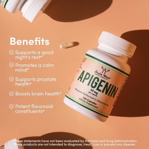 Suplemento De Apigenina De Madeira Dupla 50 Mg/cápsula 120 C - Imagem 3