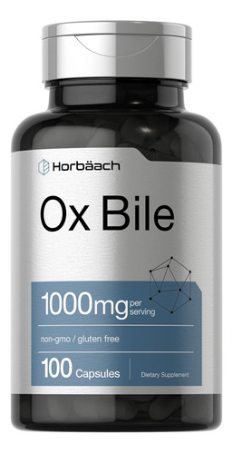 Suplemento Horbäach Ox Bile 1000mg 100 Cápsulas