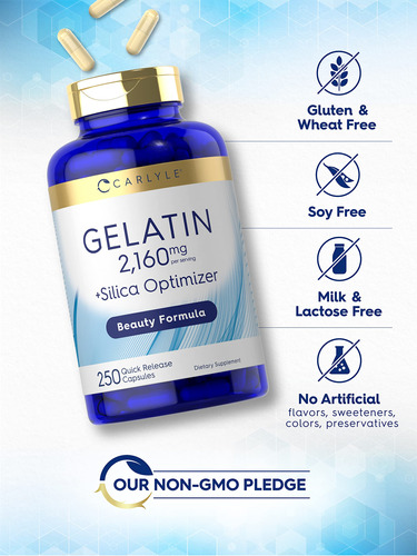 Suplemento Carlyle Gelatin + Silica Optimizer 250 Cápsulas - Imagem 4