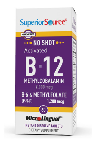 Suplemento Superior Source No Shot Metilfolato B12 2000mcg - Imagem 2