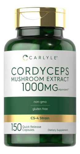 Suplemento De Extrato De Cogumelo Carlyle Cordyceps 1000 Mg