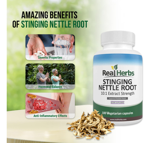 Suplemento Herbal Real: Extrato De Raiz De Urtiga, 750 Mg - Imagem 3