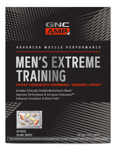 Suplemento Gnc Amp Masculino Extreme Training Vitapak, 30 Pa