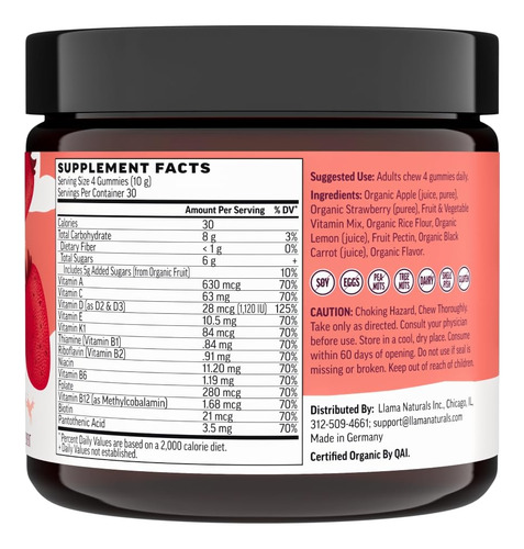Vitaminas Gomosas Llama Naturals Frutas Inteiras Para Adulto - Imagem 9