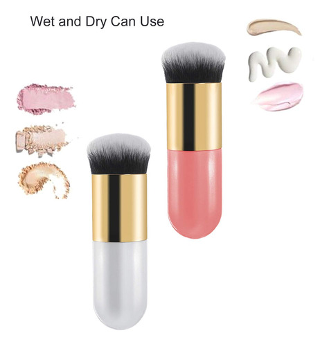 Pincel De Base Aft90 Chubby Makeup Brush X2 (dourado E Rosa) - Imagem 3
