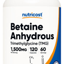 Suplemento Nutricost Betaína Anidra 1500mg 120 Cápsulas
