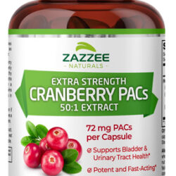Suplemento Zazzee Extra Strength Cranberry Pacs 120 Cápsulas