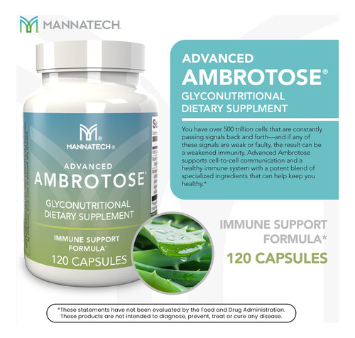 Suplemento Mannatech Advanced Ambrotose 120 Cápsulas - Imagem 3