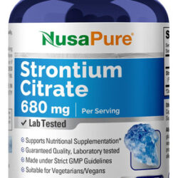 Suplemento Nusapure Strontium 680mg 200 Cápsulas Vegetariana