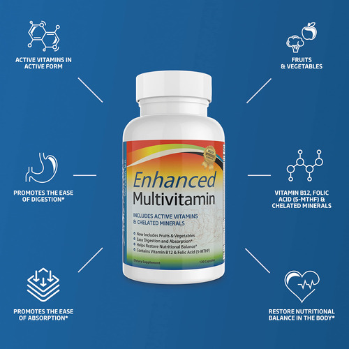 Multivitamínico Divine Health Enhanced 120 Cápsulas Vegetais - Imagem 7