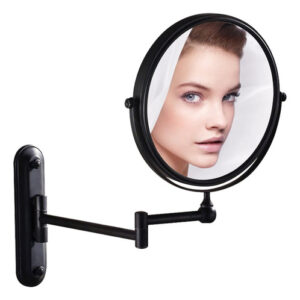 Espelho De Maquiagem Gurun Bronze Montado Na Parede Com Ampl