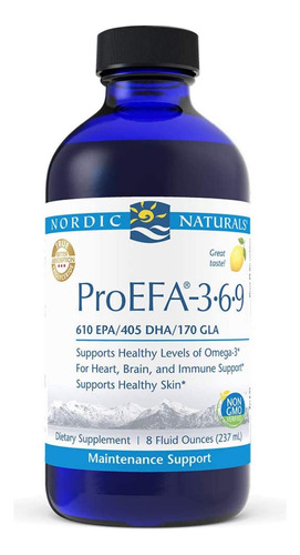 Suplemento Nordic Naturals Proefa 3-6-9 Sabor Limão 240ml